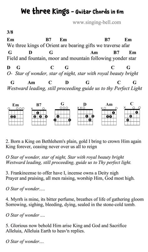 we three kings chords